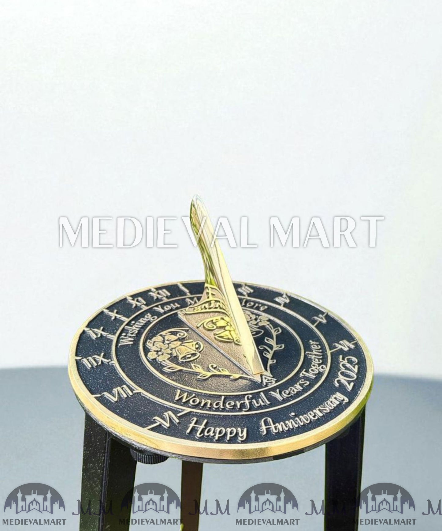 MEDIEVALMART "Wonderful Years" Happy Anniversary Sundial Clock Best Gift For Parents Anniversary Day
