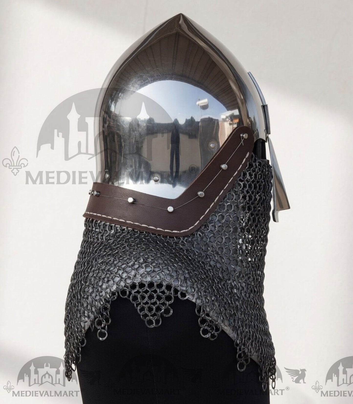 MEDIEVALMART IX Century European Nasal Bascinet Helmet for HMB; SCA; Buhurt
