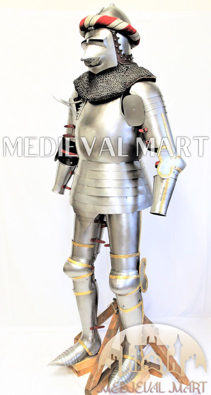 MEDIEVALMART Francis Authentic Medieval Full set of Armor W/H Hundshughel Bacient