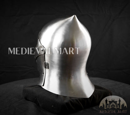 MEDIEVALMART 13th-Century Medieval European Mild Steel knight Closed "Griffon" Helmet