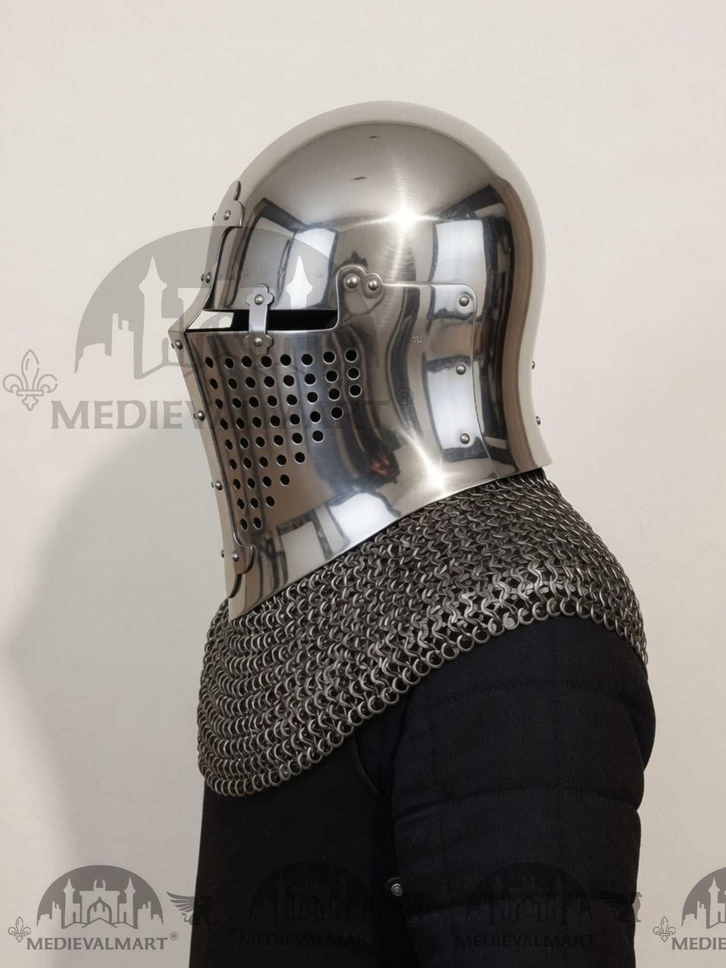MEDIEVALMART XIVe siècle Le Grand Alexandre Casque Bacinet Sucre de Pain