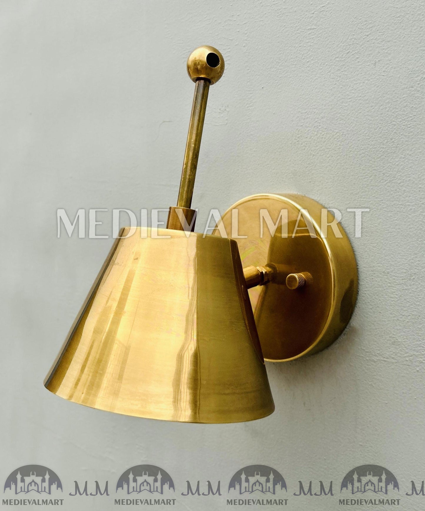 MEDIEVALMART Brass Wall Sconce: Gothic Mid Century Modern Vanity Light Fixture