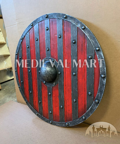 MEDIEVALMART Viking's Valhalla King Bjorn Ironside  Authentic Battleworn Viking Wooden Shield | Gifts For Dad