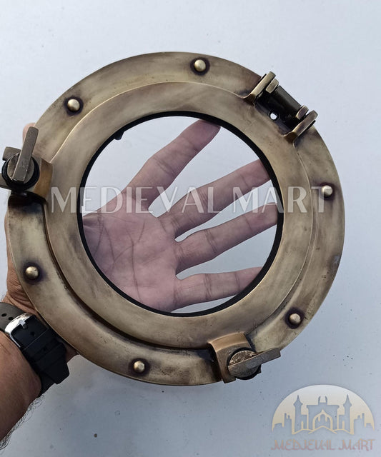 MEDIEVALMART Antique Brass Finish Maritime Ship Porthole