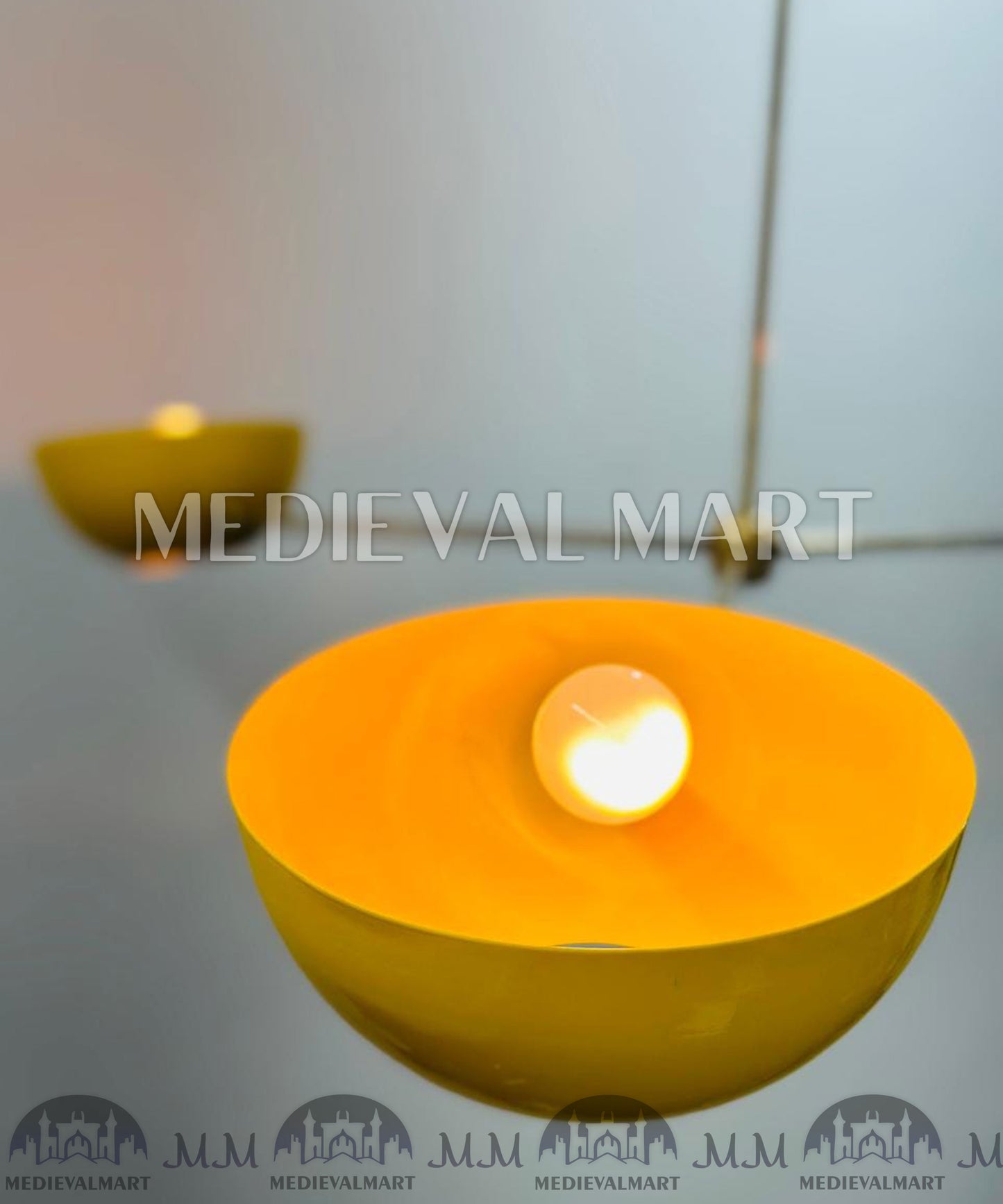 MEDIEVALMART Yellow Stilnova Sputnik Chandelier: Mid Century Modern Ceiling Ligh