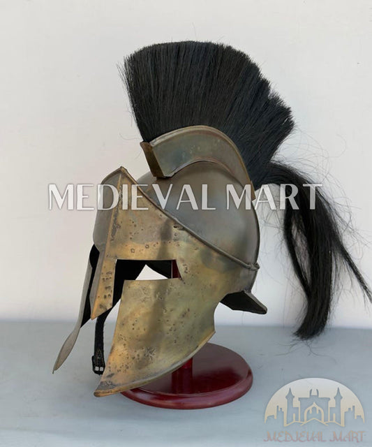 MEDIEVALMART "300" Movie King of Spartan Leonidas Medieval Finish Helmet W/H Free Stand | 300 Props