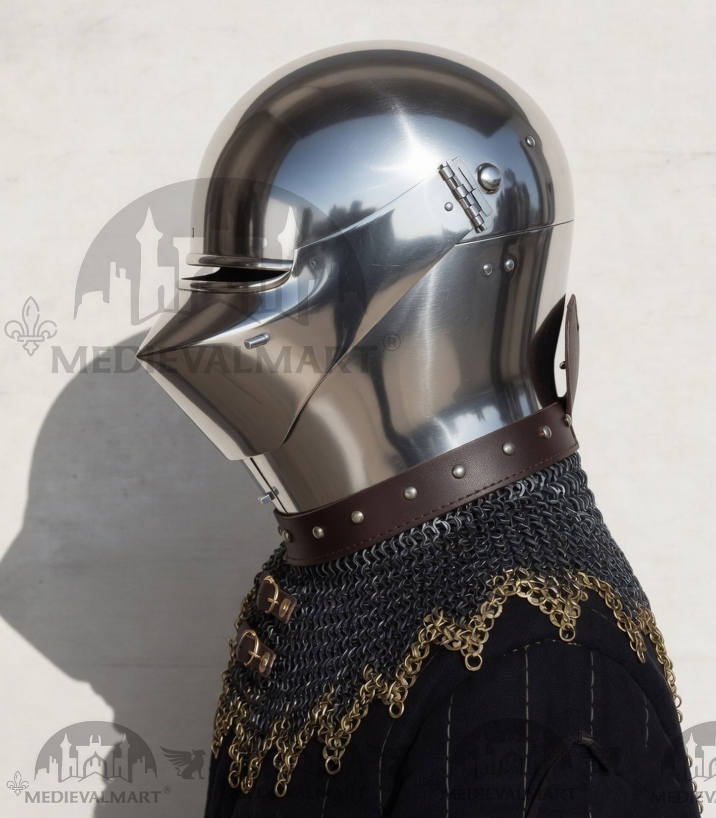 MEDIEVALMART XV Century Italian King Guard Houndskull Combat Bascinet Helmet