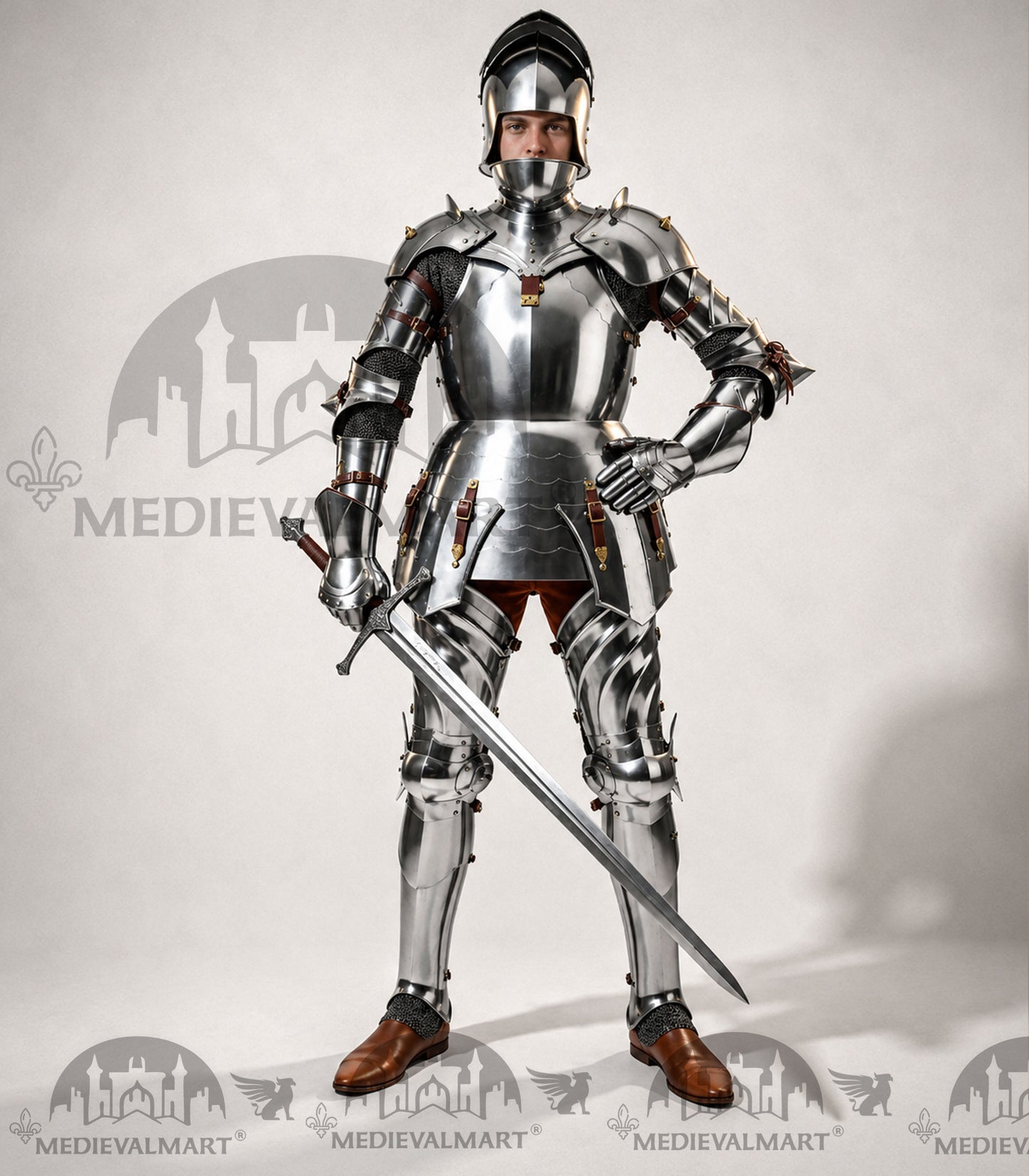 MEDIEVALMART 15th Century Gothic Full Plate Armor | Medieval Knight Suit For Reenactment & Cosplay