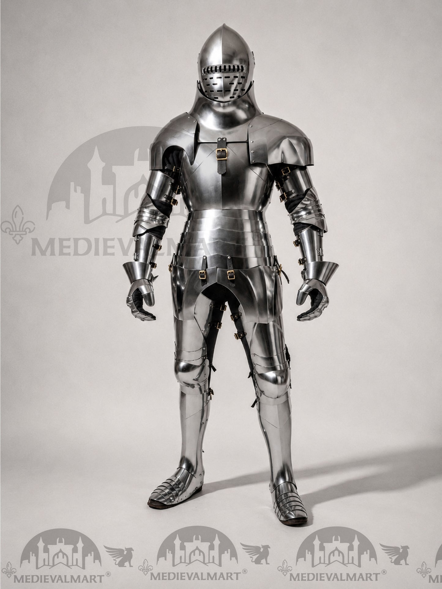 MEDIEVALMART Medieval knight Full Plate Customised English Body Armor With Viking Axe Weapon