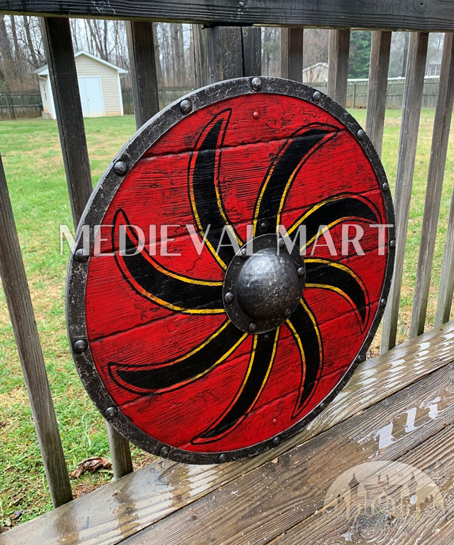MEDIEVALMART Valhalla Viking's Ivar the Boneless Warrior  Battle’s Viking Wooden Shield | Gifts For Dad