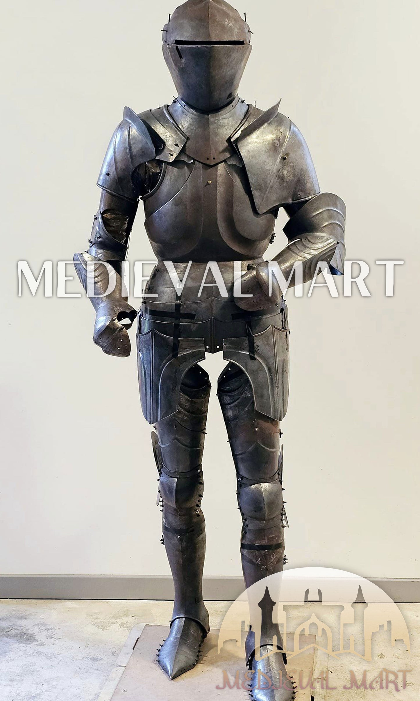 MEDIEVALMART 15th Century Medieval Knight Combat Full Body Armor W/O Polish for Antique Touch