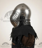 MEDIEVALMART Medieval Archaic “Eisenkopf” Bacinet Helmet Italian HMB; SCA "Bellifortis"