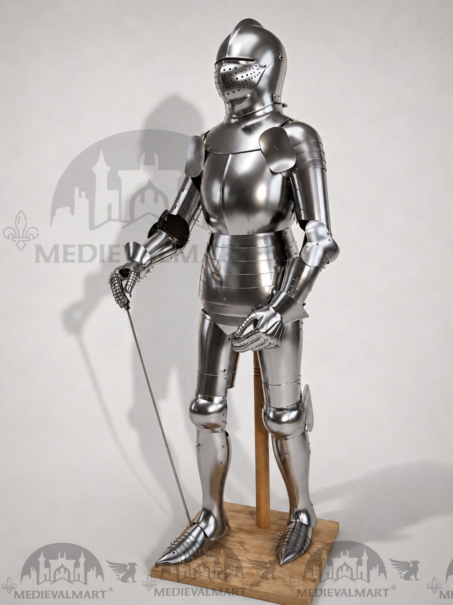 MEDIEVALMART Historical Mild Steel Ancient Rom Soldier Full Armor Costume W/H Bacinet Helmet