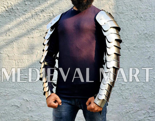 MEDIEVALMART Gladiator Warrior Double Arms Shoulder Armor - Pad LARP Armor