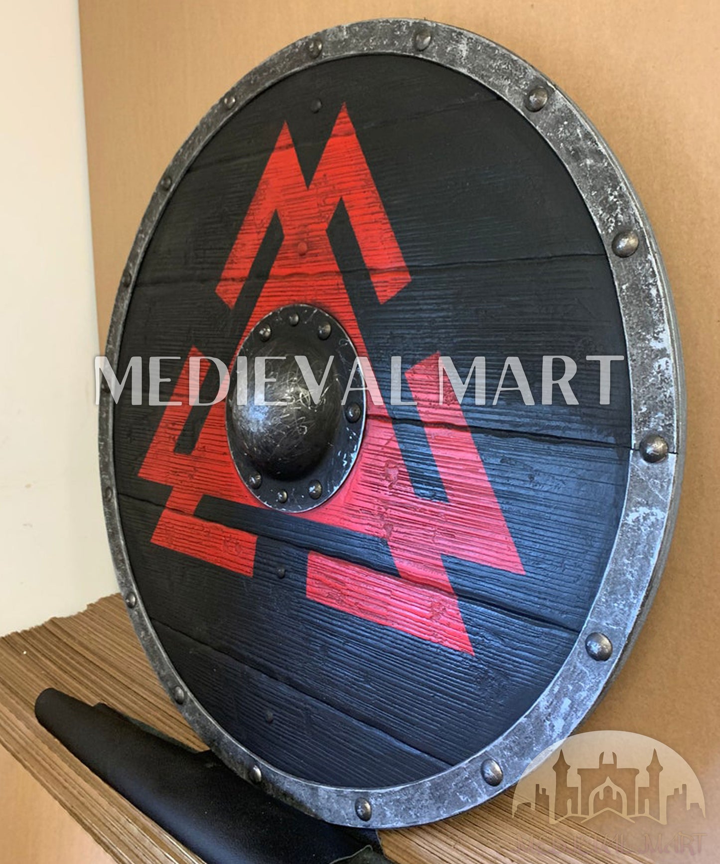 MEDIEVALMART Novgorod Vikings Valhalla Authentic  Battleworn  Viking Wooden Shield | Gifts For Dad