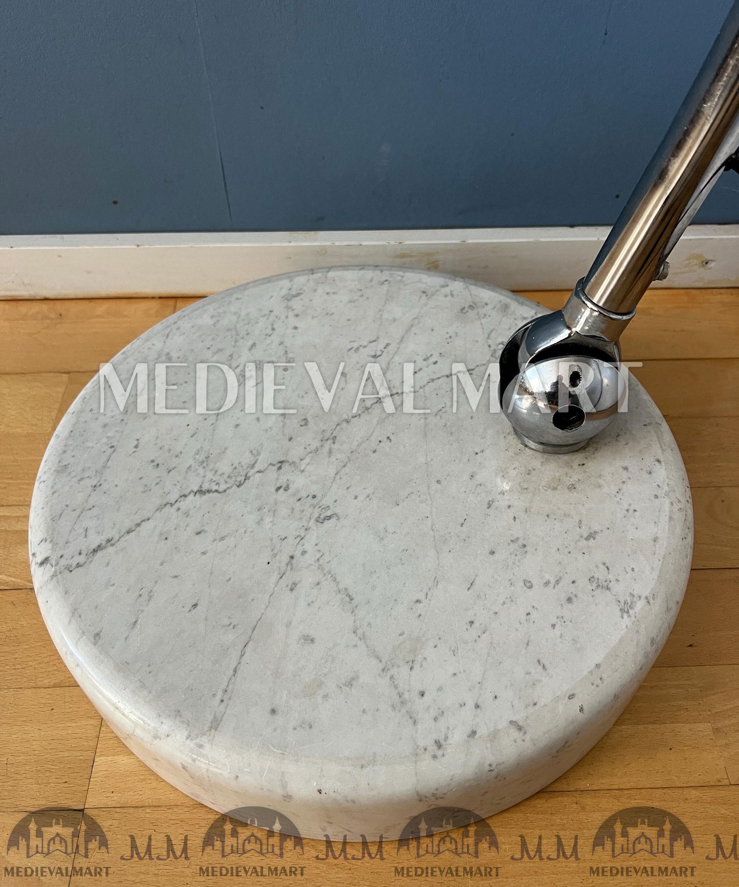 MEDIEVALMART Vintage Italian Space Age Arc Floor Lamp with Metal Shade