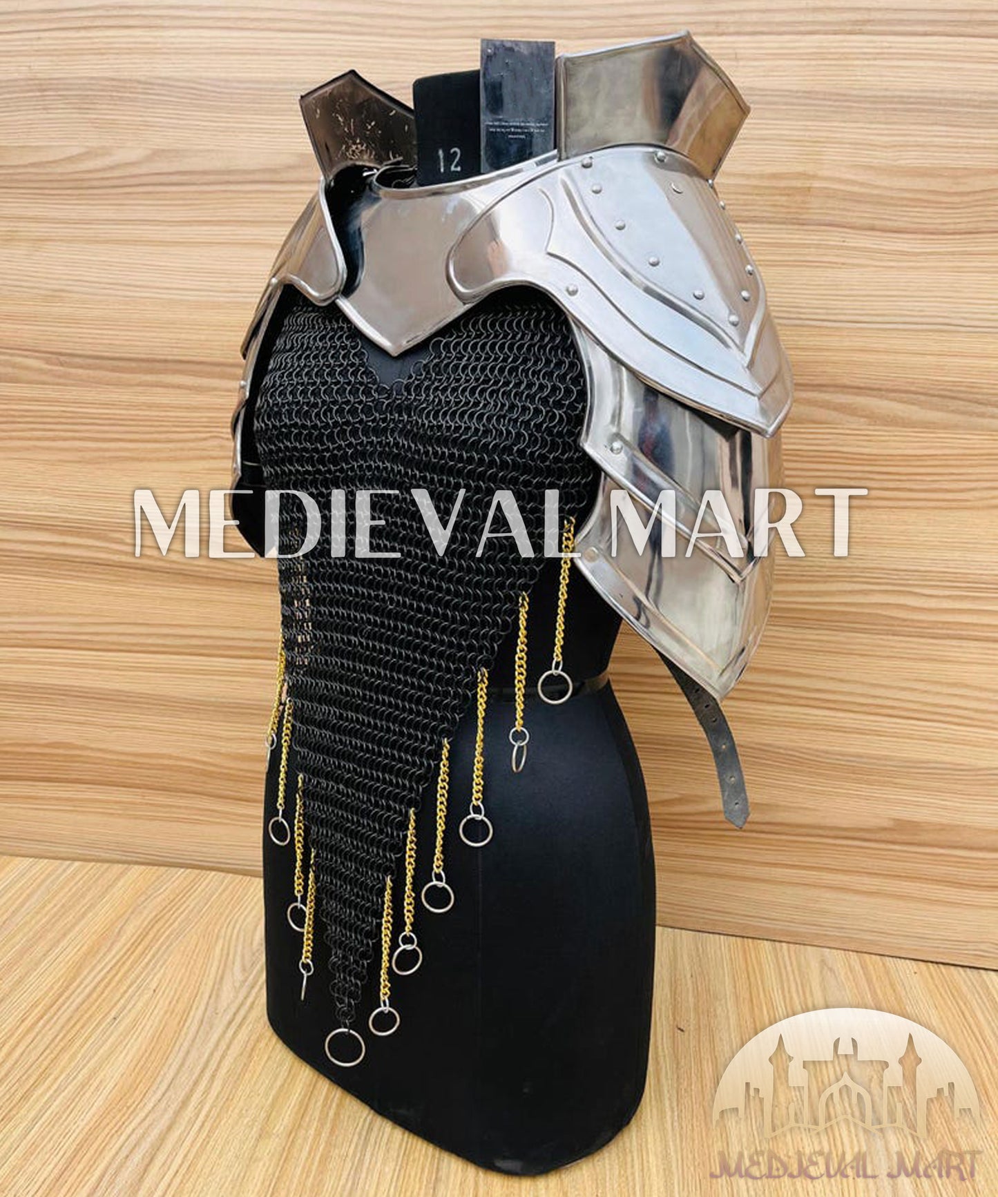 MEDIEVALMART (Isolara Dragonplate) Women’s Armor W/H Black (DragonFang) Chainmail Armor