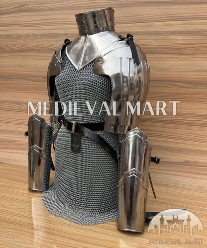 MEDIEVALMART (Solmara Knightward) Women’s Armor  W/H (Blazing Fury) Chainmail + Arms Armor