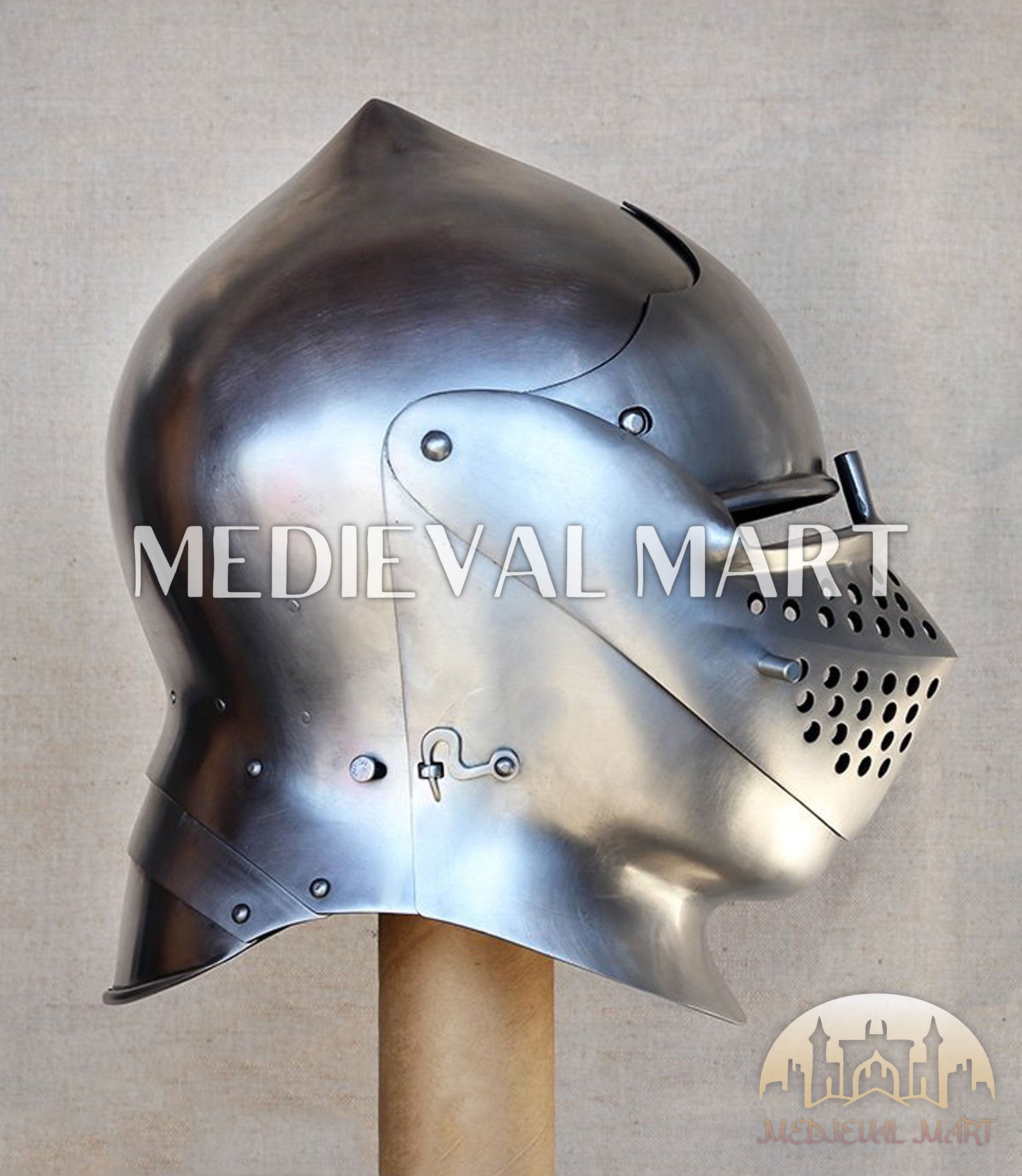 MEDIEVALMART European Gothic Sallet Helmet XV Century Christian Knighthood LARP; SCA