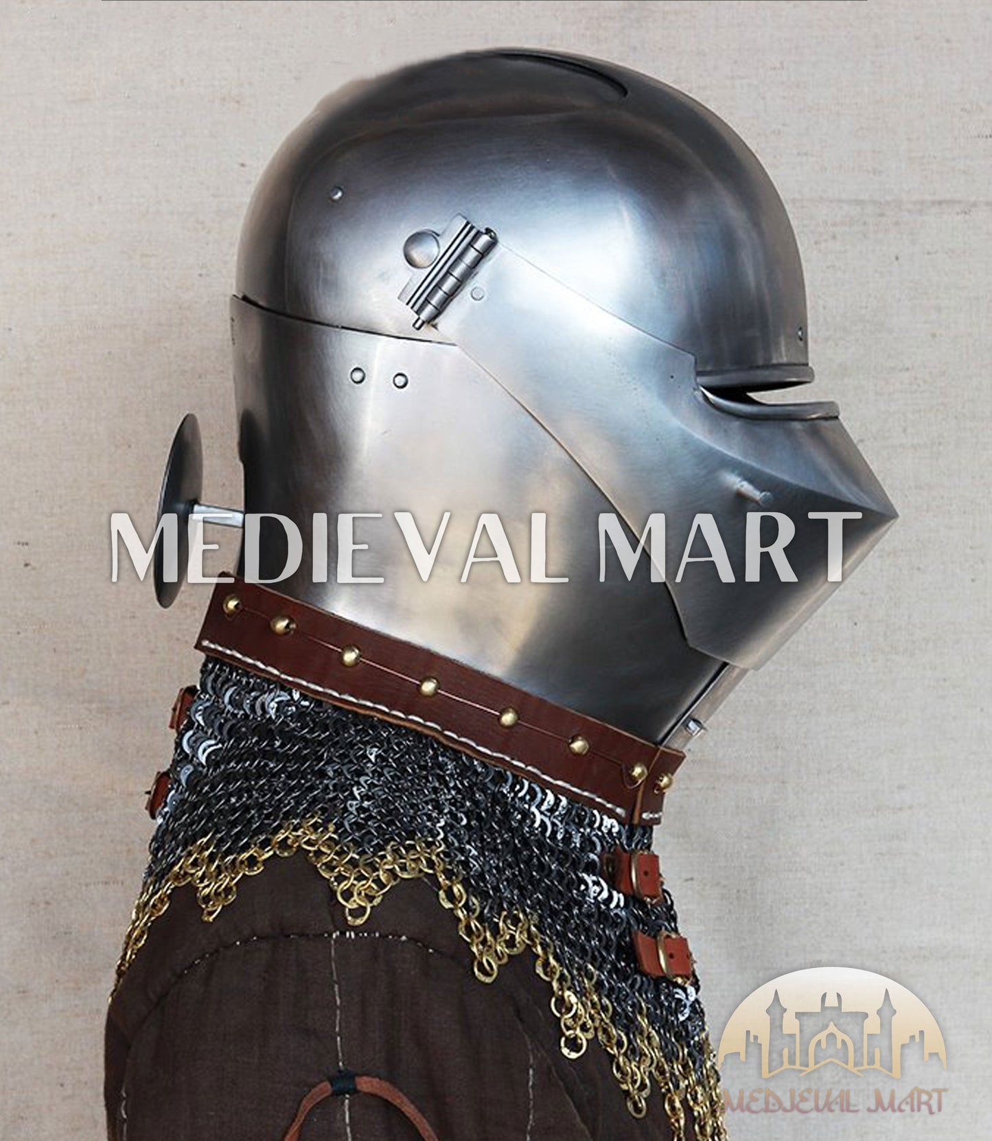 MEDIEVALMART XV Century Italian King Guard Houndskull Combat Bascinet Helmet