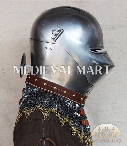 MEDIEVALMART XV Century Italian King Guard Houndskull Combat Bascinet Helmet