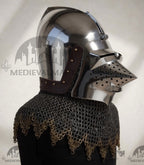 MEDIEVALMART XIV Century Medieval Houndskull "Lorenzo" Bascinet Visor Helmet HMB; IMCF