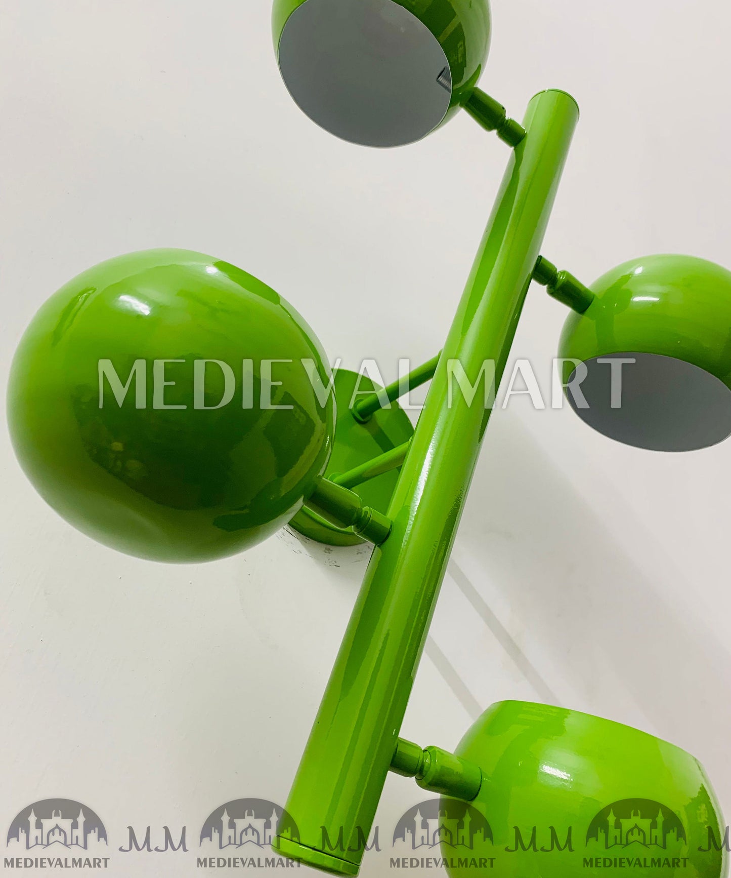 MEDIEVALMART Mid Century Green Brass Wall Sconce: Italian Diabolo Style Light