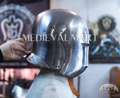 MEDIEVALMART Medieval Steel German knight Sallet head armor "The Kingmaker" Helmet