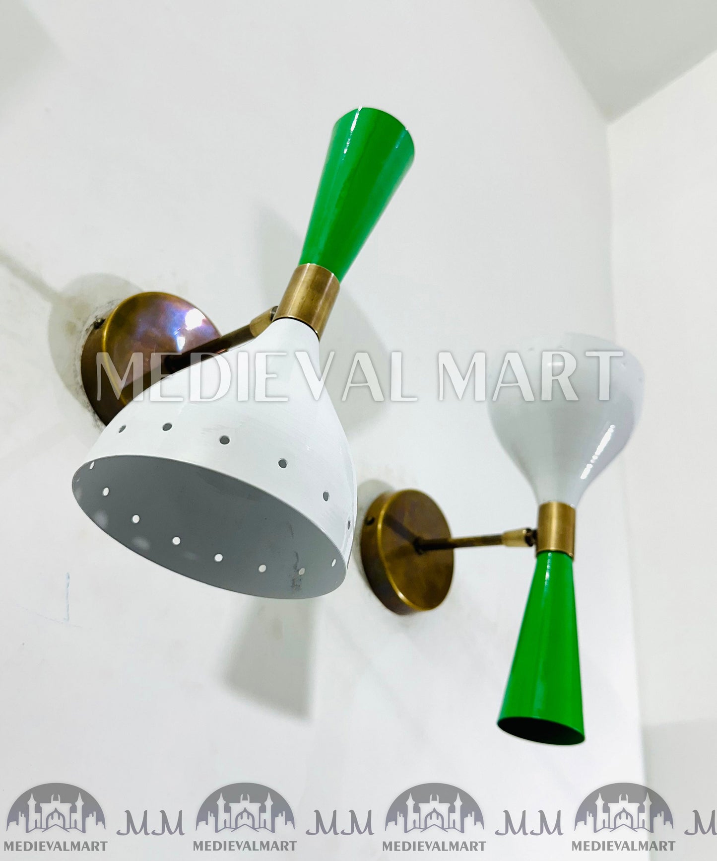 MEDIEVALMART Handmade Brass Wall Sconce Pair Italian Diabolo Wall Sconce Light Fixture