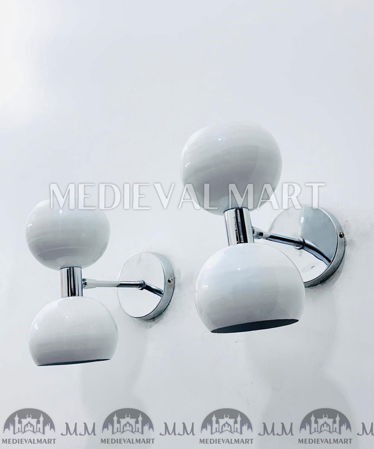 MEDIEVALMART Mid Century Italian Stilnovo Diabolo Wall Sconce Light Pair