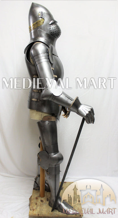 MEDIEVALMART Historical Mild Steel Ancient Rom Soldier Full Armor Costume W/H Bacinet Helmet