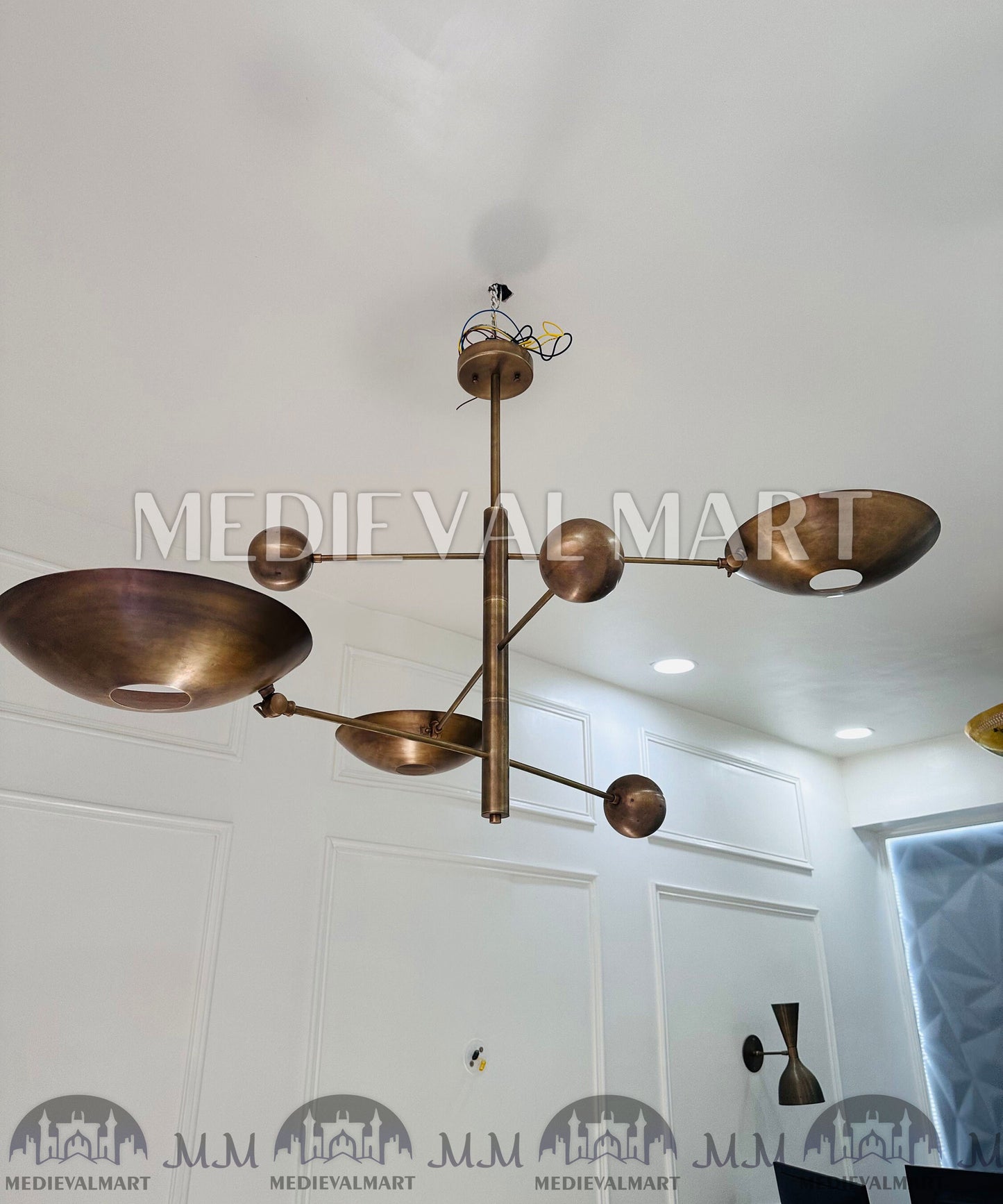 MEDIEVALMART Handmade Modern Sputnik Chandelier | 6-Arm Balancing Light Fixture
