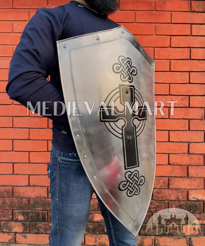 MEDIEVALMART Medieval Crusader Knight Templar Celtic Black Cross Shield | Gift for Halloween Day