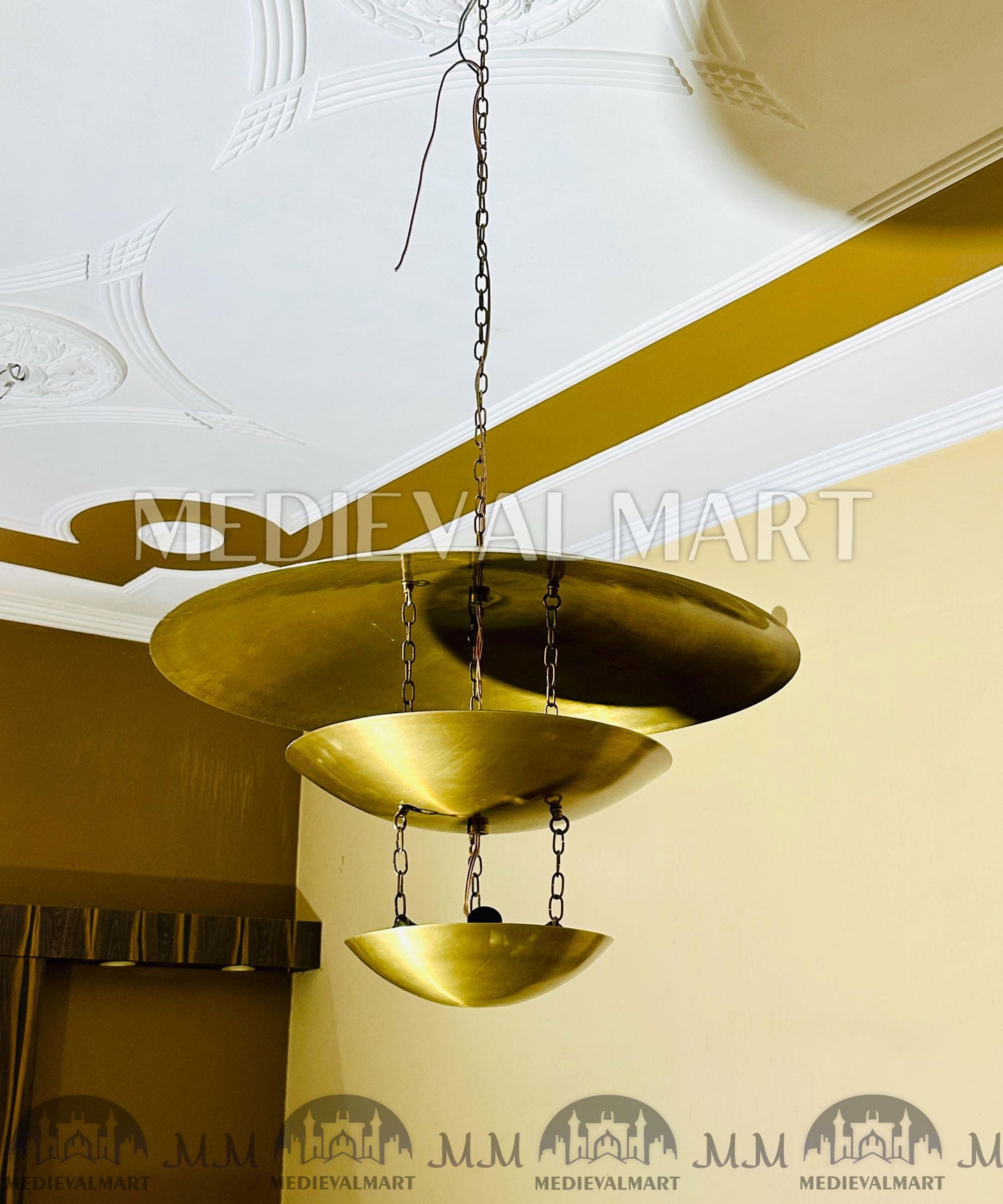 MEDIEVALMART Mid Century Modern Brass Sputnik Chandelier - 6 Light Ceiling Fixture