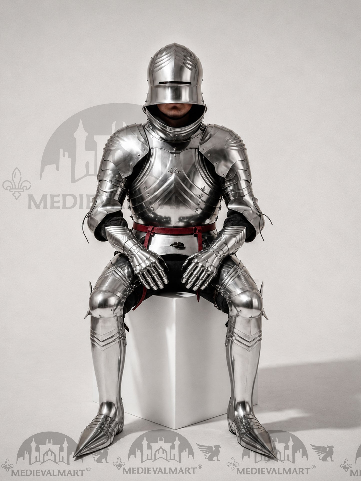 MEDIEVALMART Medieval 15th century Germans knight warrior full body complete metal armour costume with Sword