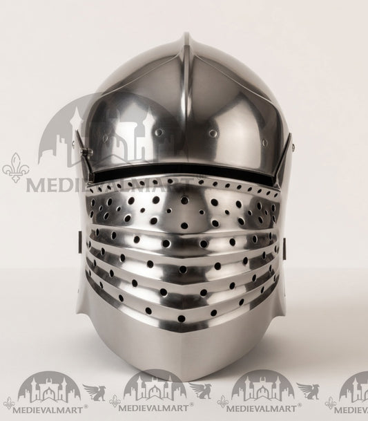 MEDIEVALMART XV Century Medieval North Italian face Sallet W/H Bellows Visored Late Helmet