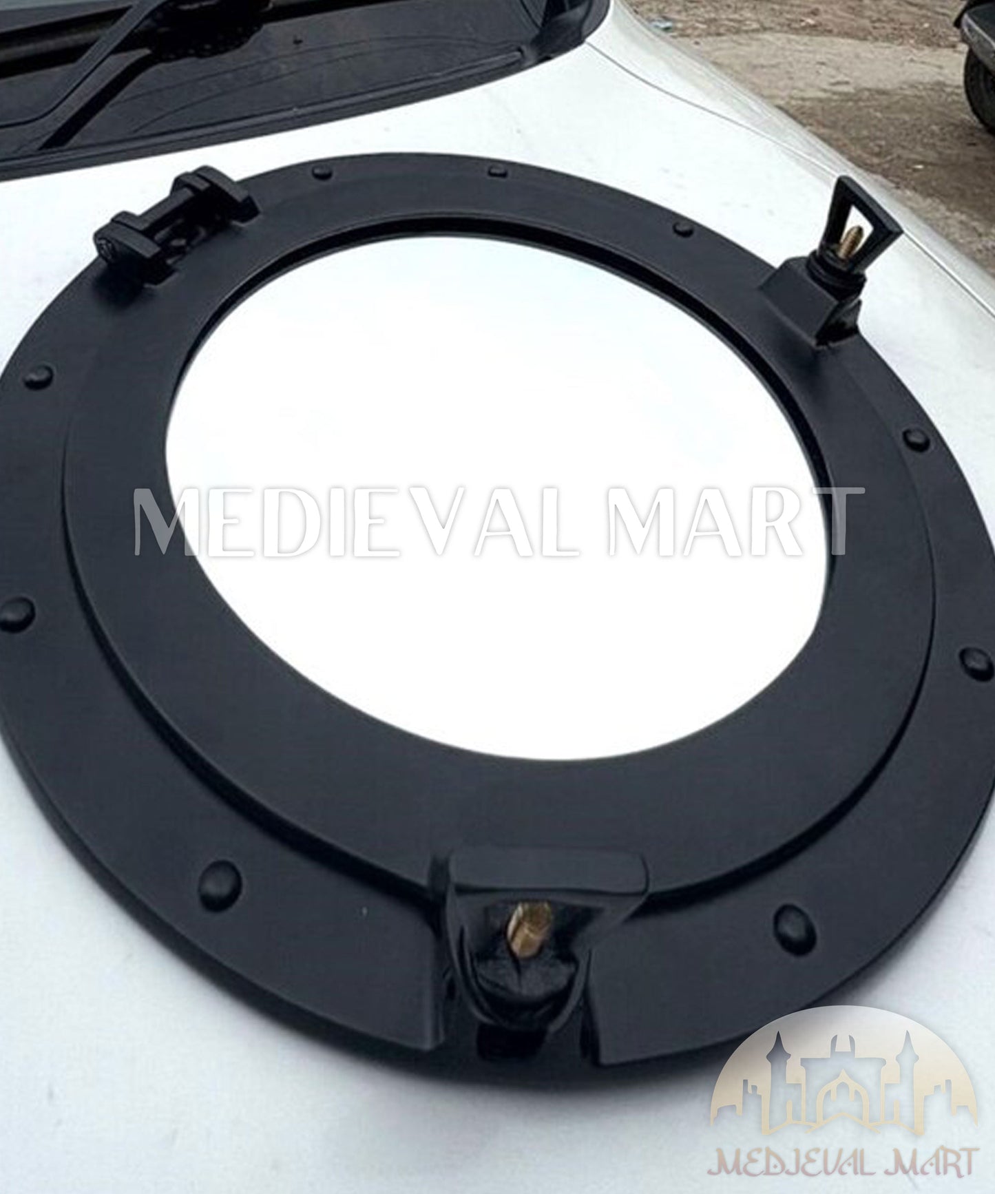 MEDIEVALMART Shiny Gold Finish Maritime Ship Porthole