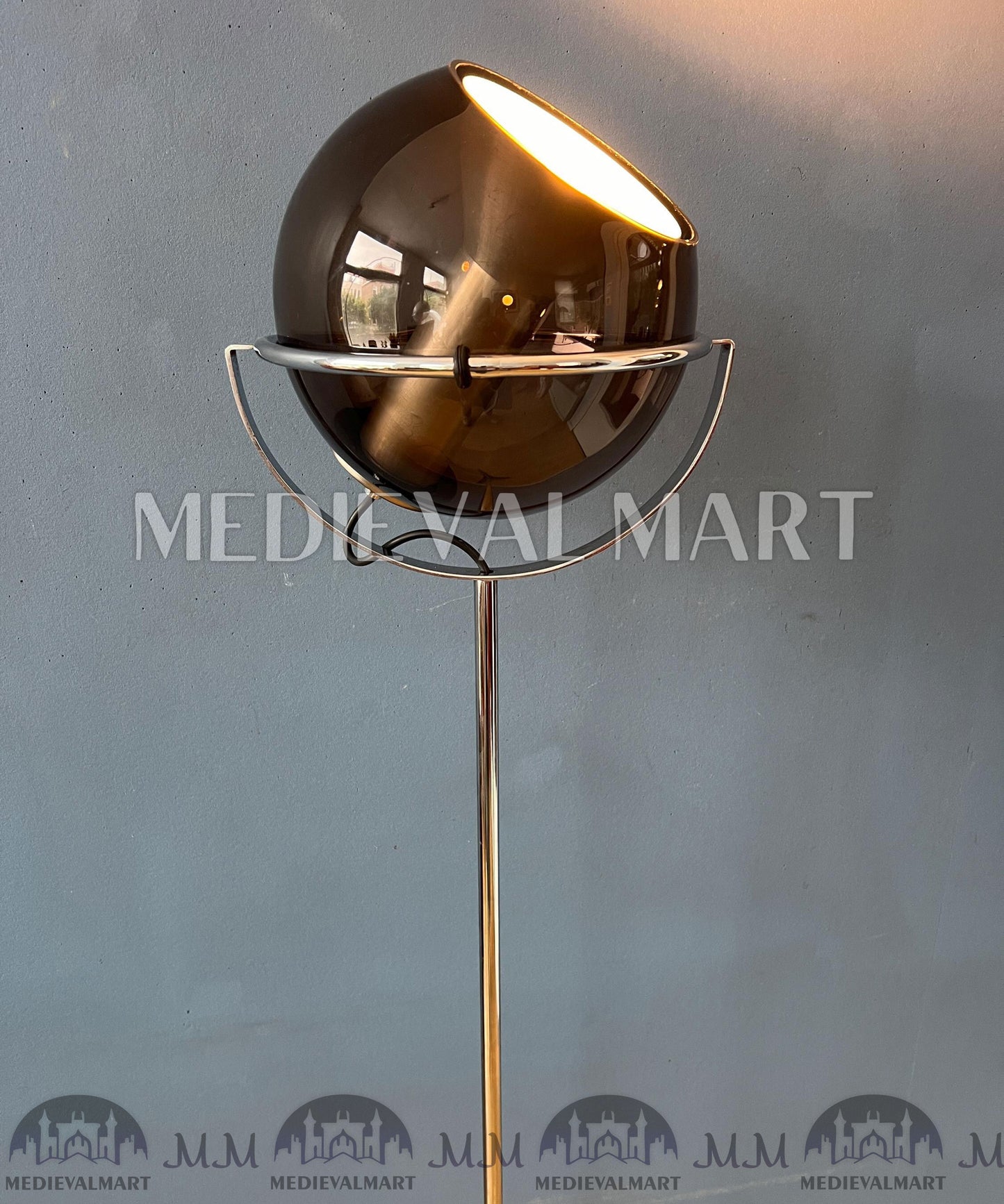 MEDIEVALMART Vintage Raak Space Age Globe Eyeball Floor Lamp by Frank Ligtelijn