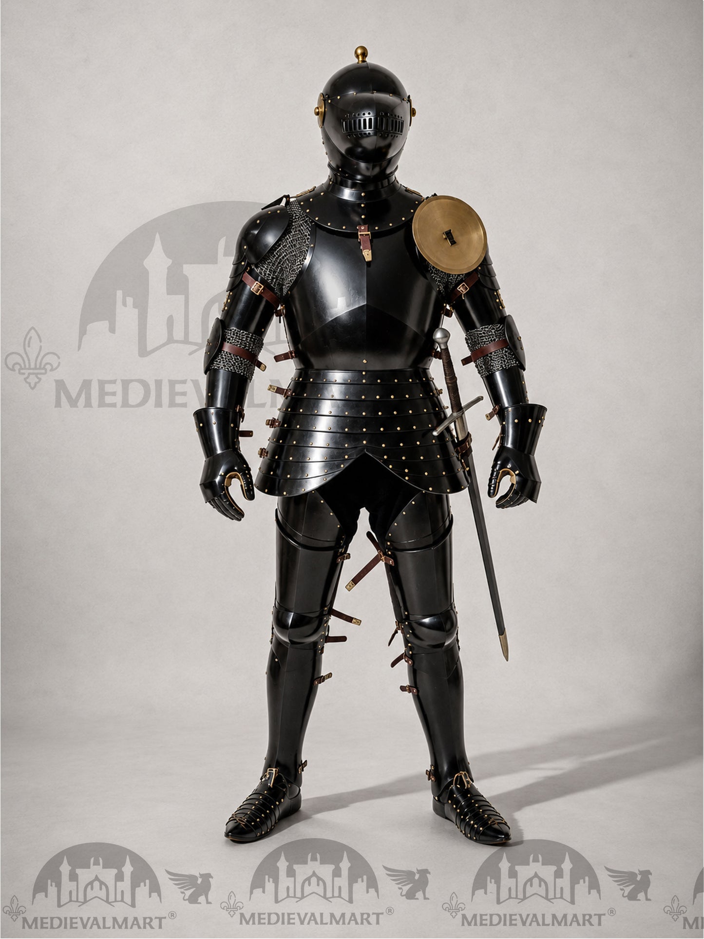 MEDIEVALMART Medieval Knight Katernbrust Full Body Armor Set W/H Sword