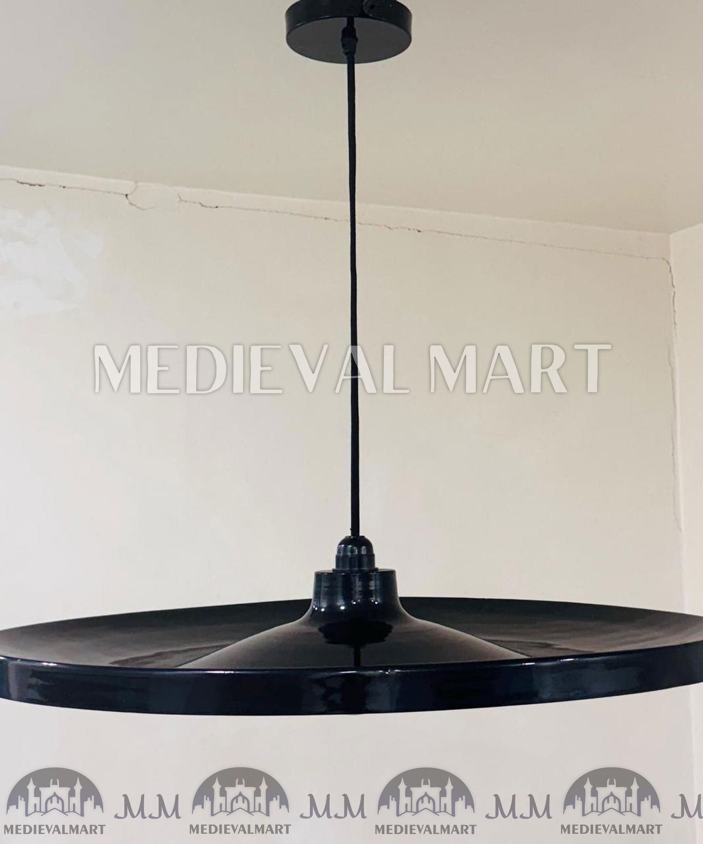 MEDIEVALMART Mid Century Modern Metal Pendant Light | Painted Shade Chandelier Light Fixture
