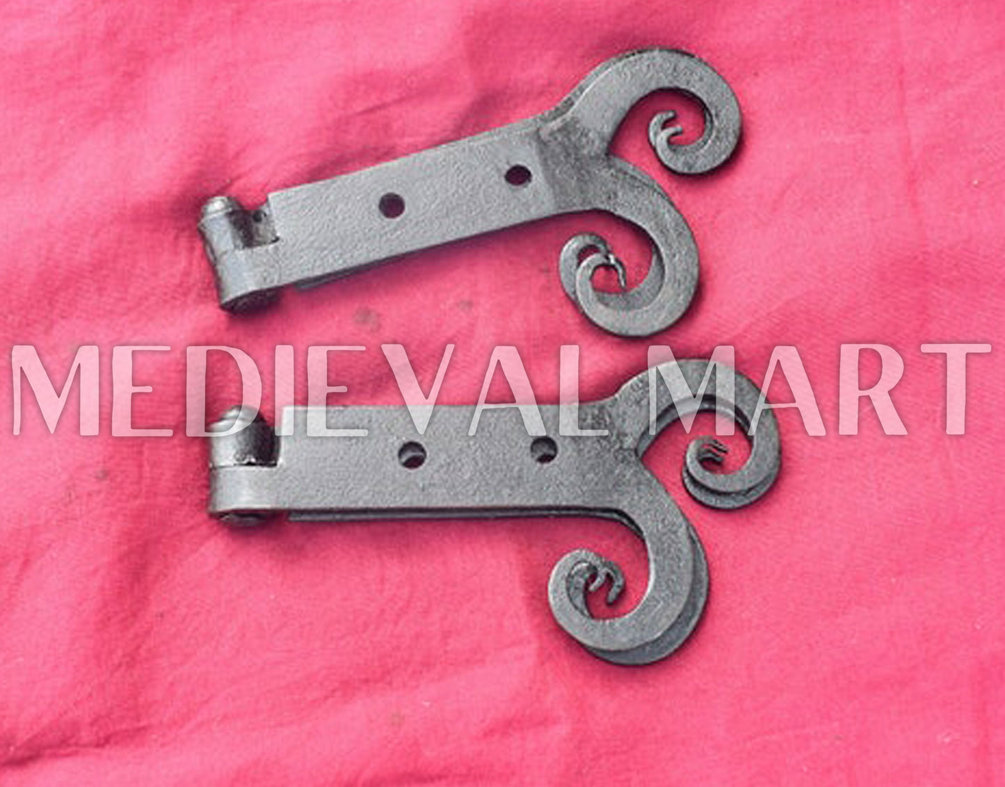MEDIEVALMART Hand Forged Medieval Wrought Iron Door Hinges. Set Of 2