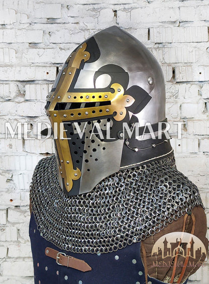 MEDIEVALMART 4th-Century Alexander “Monarch” Edition ROA Helmet W/H Golden Cross