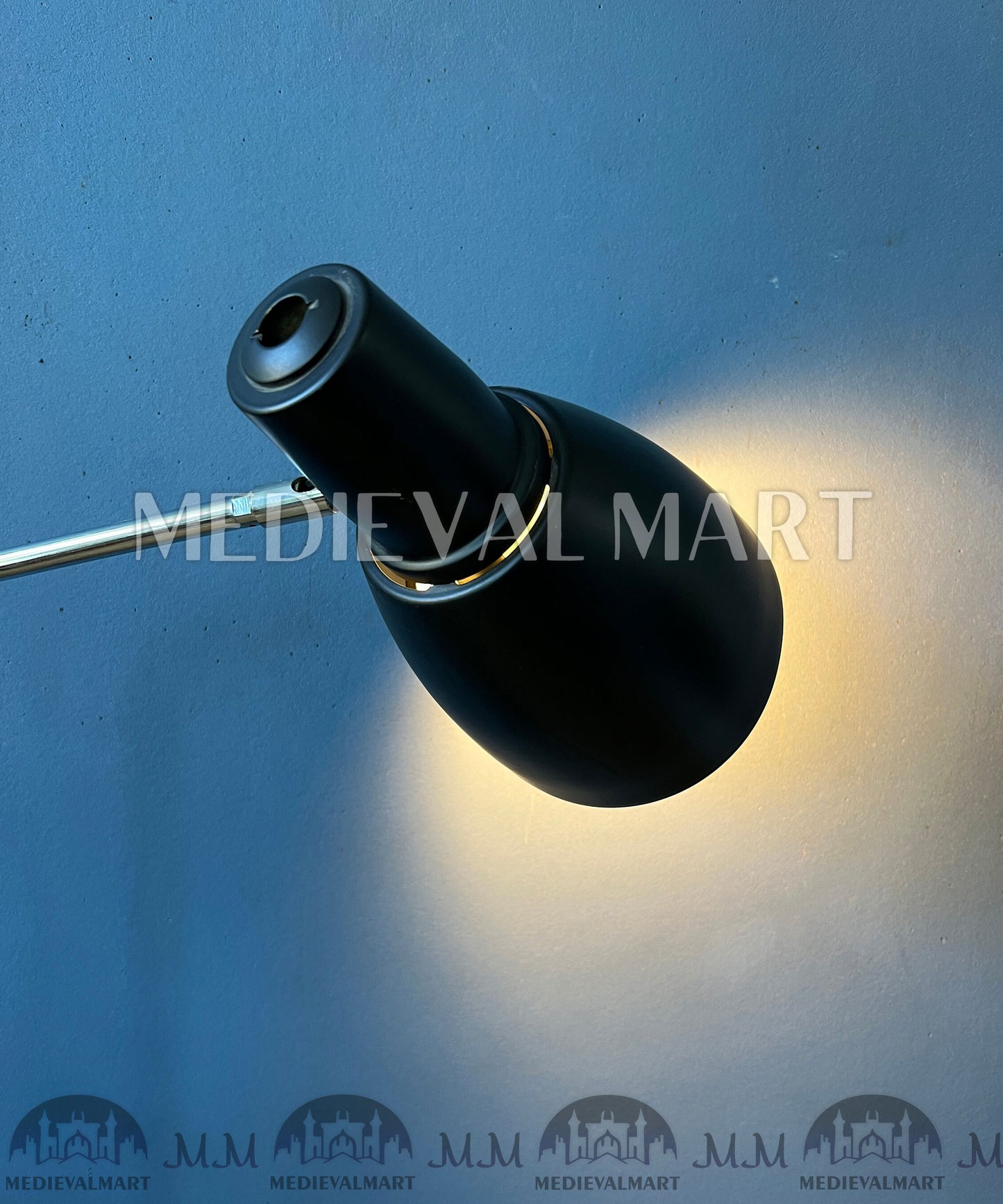 MEDIEVALMART Mid Century Italian Vintage Dark Grey Adjustable Floor Lamp