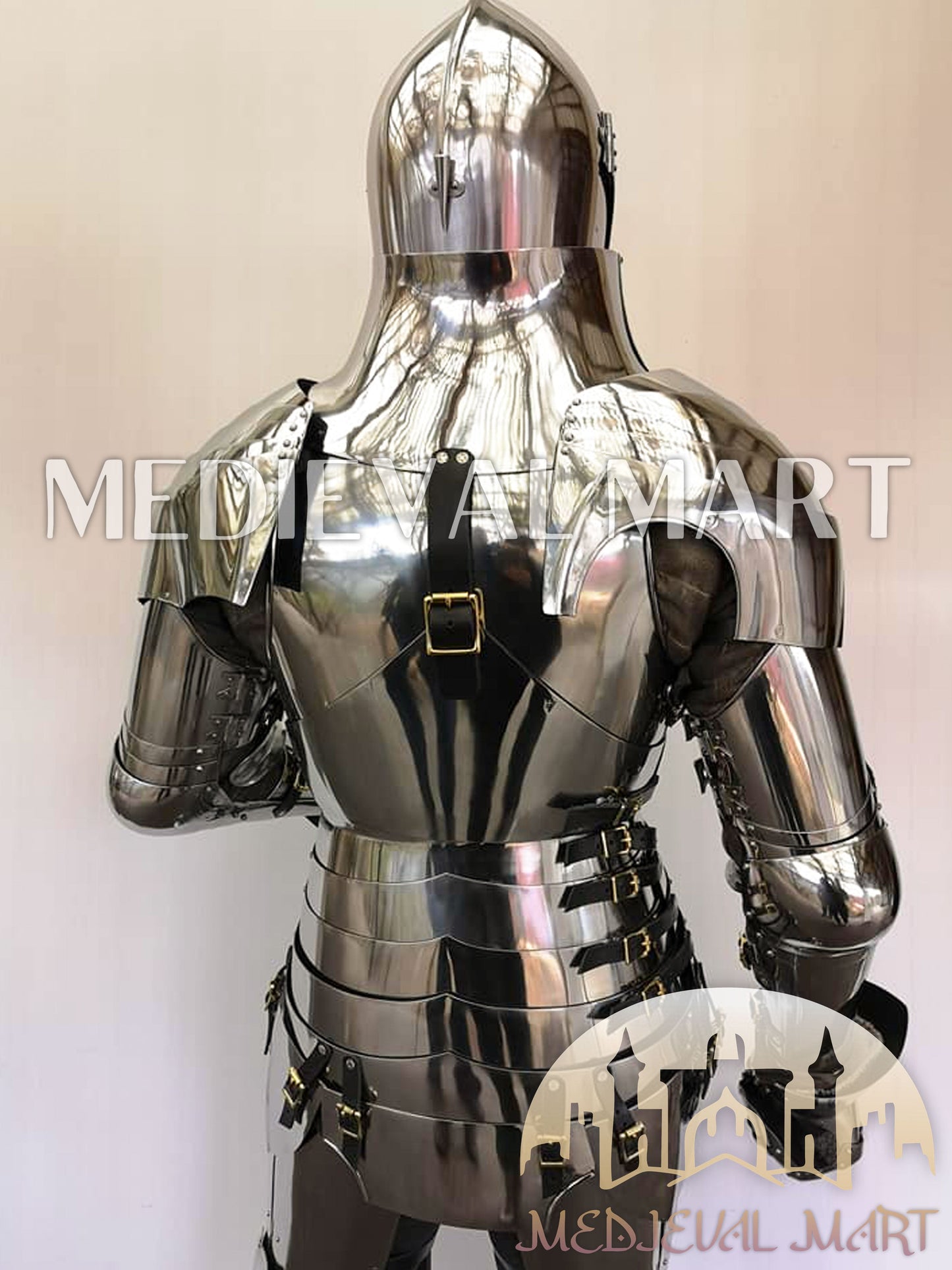 MEDIEVALMART Medieval knight Full Plate Customised English Body Armor With Viking Axe Weapon