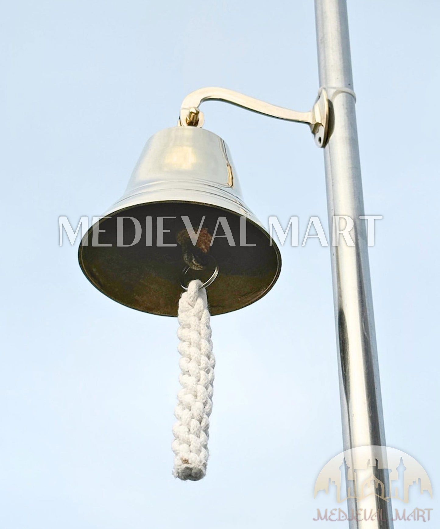 MEDIEVALMART Personalized Brass Bell - Custom Engraved with Multiple Sizes [3"-12"] Indoor / Outdoor Wall Mounted Bell | Christmas Gifts, Gift for Dad, Gift for Mom