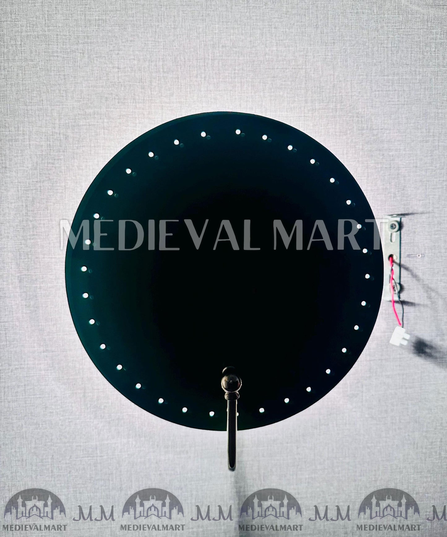 MEDIEVALMART Handmade Mid Century Modern Brass Wall Sconce - Green Shade