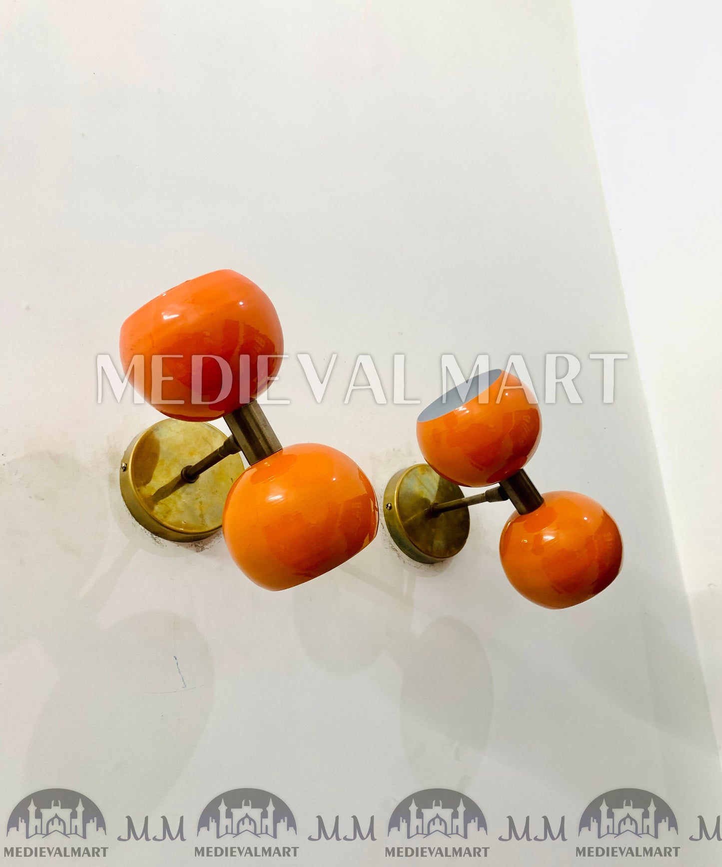 MEDIEVALMART Handmade Diabolo Wall Sconce Brass Stilnovo Style Wall Fixture Vanity Lights