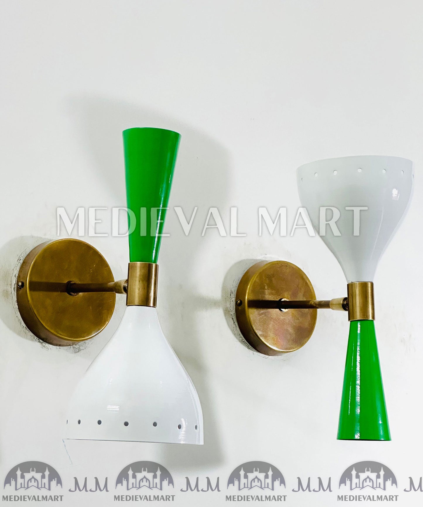 MEDIEVALMART Handmade Brass Wall Sconce Pair Italian Diabolo Wall Sconce Light Fixture