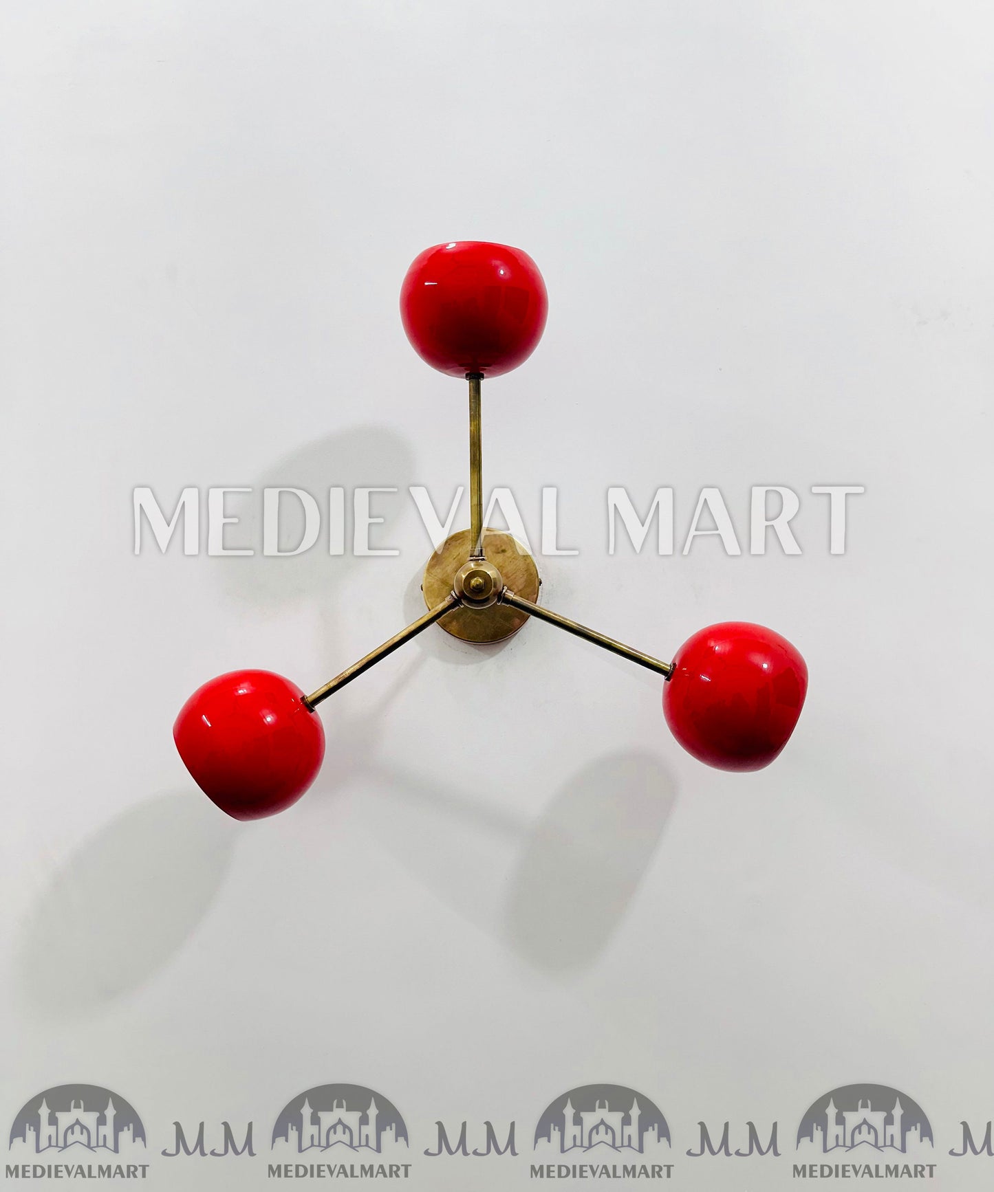 MEDIEVALMART Handmade Metal Brass Wall Sconce: Multicolour Triangle Lamp, Home Decor