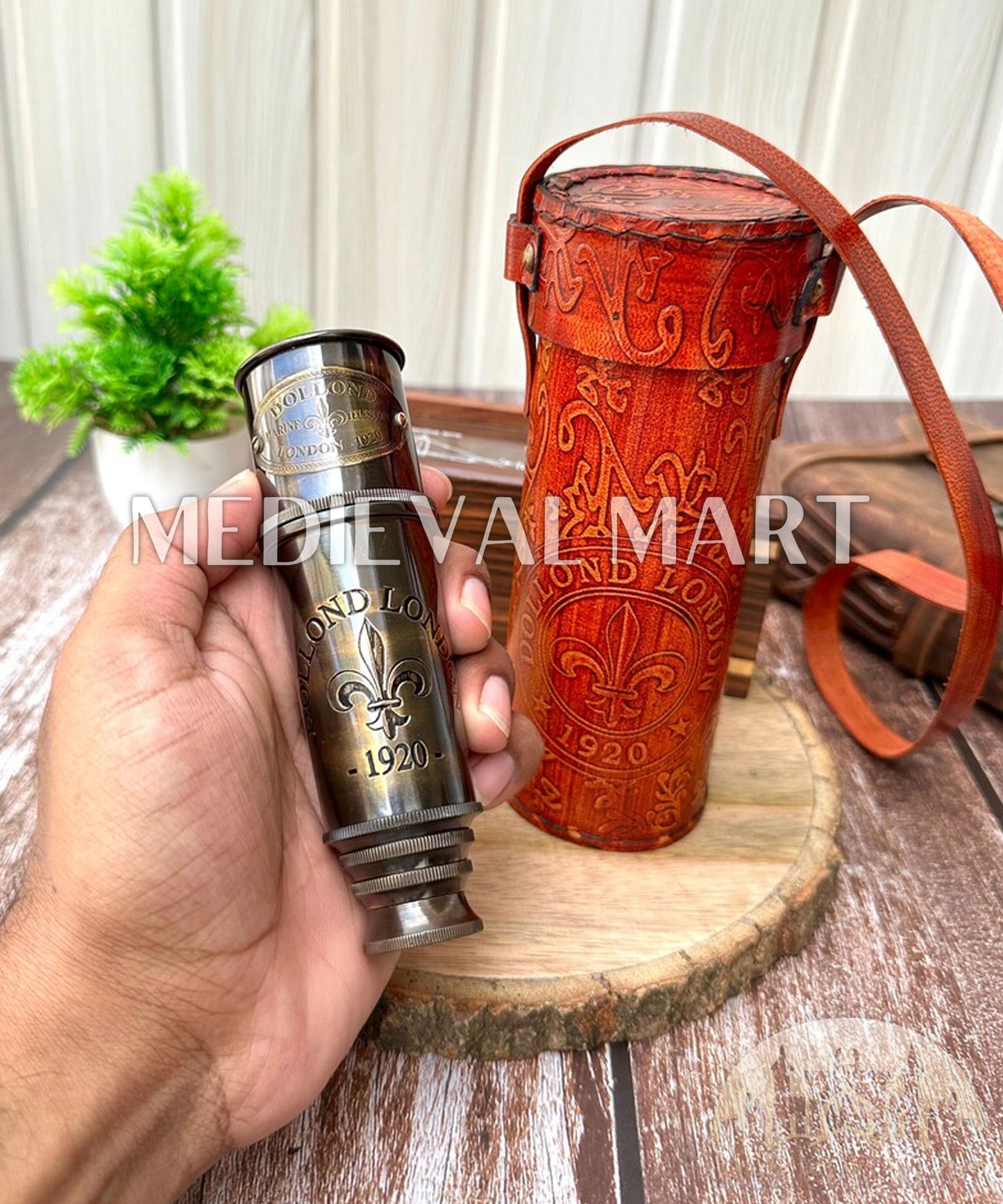 MEDIEVALMART Nautical Royal Marine Brass Telescope Steampunk Gift, Fathers Day Gift